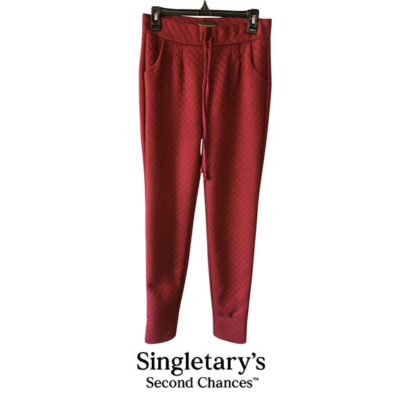 Like an Angel Quilted Jogger Pants – Burgundy, Size L - Picture 1 of 6